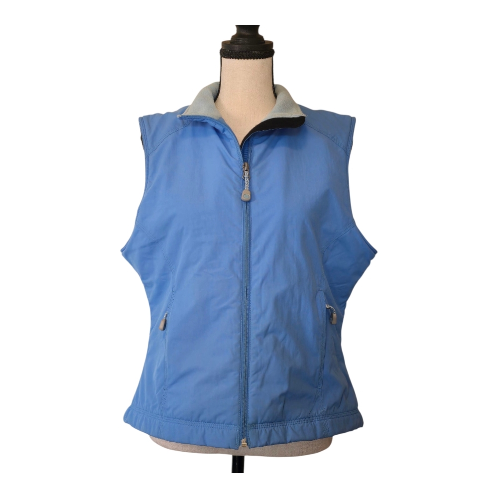 L.L. Bean Blue Vest Fleece Lined Size Med Outdoor Layer Gorpcore Granola Fall